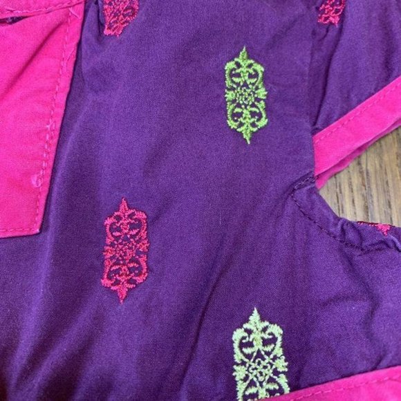 TEA COLLECTION Girls Purple Dress L 18-24 Turkey Purple Nesrin Poplin Toddler - Picture 5 of 6